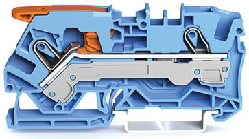 2-leder-gennemgangsklemme, pal og Push-in CAGE CLAMP® 6 mm², blå 2106-1204