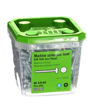 Machine screw panhead zinc plated M4 X 40 61069638