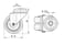 Tente Drejeligt dobbelthjul, 75 mm, 100 kg, gummi, DIN-kugleleje, med bolthul Byggehøjde: 100 mm. Driftstemperatur:  -20°/+60° 00025555 miniature