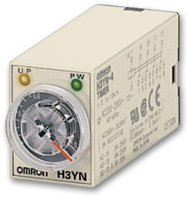 Timer, plug-in, 8-polet, multifunktions, 0.1min til 10 timer lang tidsinterval model, DPDT, 24VDC-forsyningsspændingen H3YN-21 DC24 OMI 671651