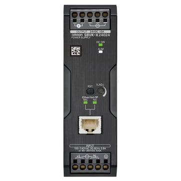 Bogtype strømforsyning, 240 W, 24VDC, 10A, DIN-skinne montage, push-in terminal, Coated, Ethernet IP/Modbus TCP kompatibilitet S8VK-X24024-EIP 680583