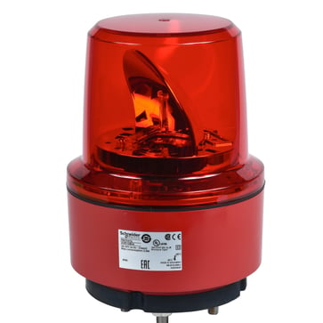 Harmony XVR Ø130 mm roterende signallampe med LED og IP66 (vibrationssikker) i rød farve, 24VAC/DC XVR13B04