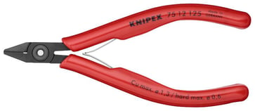 Knipex skævbider elektronik bruneret 125 mm med facet og trådholder 75 12 125
