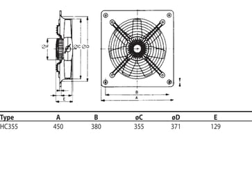 Industriventilator HC 355 (HCFB/4-355/H-A (230V50HZ)) 250.34.3355.2