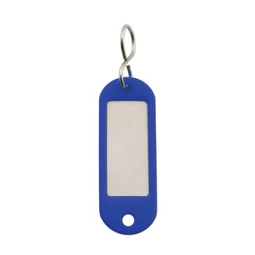 Key tag in plastic with S-type keyring (50 Pcs. Packing) BLUE 20327140