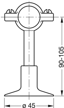 Borma shower pipe holder dia. 19 mm, chrome F960242AA