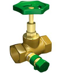 Stop valve with drain female / female 3/4 220
