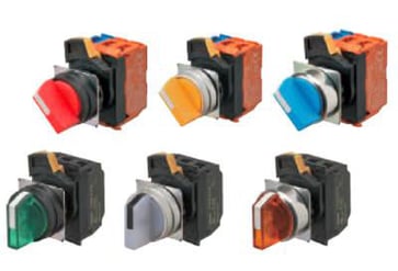 SelectorA22NW 22 dia., 2 position, Oplyste, bezel plast,Automatisk reset på venstre, farve rød, LED rød, 1NO1NC, 200-240 VAC A22NW-2BL-TRA-G102-RE 660373