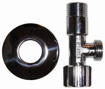 Unite stop valve ½" x ⅜" with 77 mm rosette short version 744388826
