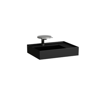 LAUFEN Kartell By LAUFEN washbasin, 60 x 46 cm, shelf right, matt black H8103347161111