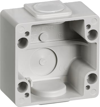 Rotary switch IP44-55 base for switch with one knockout up and one down, light grey 102J5360
