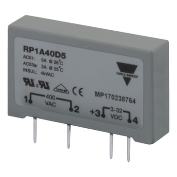 AC SSR-relæer 1-polet ZS (Zero Switching) 480 VACrms 55 AACrms 4-32 VDC RP1A48D6