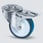 Tente Drejeligt hjul m/ bremse, blå polyuretan, Ø100 mm, 150 kg, DIN-kugleleje, med bolthul Rustfri Byggehøjde: 128 mm. Driftstemperatur:  -40°/+80° 118477091 miniature