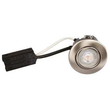 Luna Quick install 230V Dimmable Flicker free GU10 5W 2700K 370lm IP44 SS316 Brushed Steel Round 10082