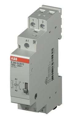 Latching relay 2NO, 16A 250V AC, coil voltage 12V AC, for DIN-rail, 18mm wide 2TAZ312000R2052