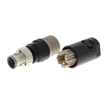 Sensor Connector,mAndlige, M12, PVC, 4P, Normal, ICD forbindelse XS5G-D418 377249