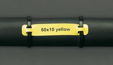 HCM-75X10-B7643-YL-1 - Etiket / opmærknings materiale, Yellow, Størrelse: 10.00 x 75.00 mm 1000 stk pr kassette Benyt farvebånd: R6000 620337