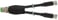 Y-cable M12 male 4-pole A-coded / 2xM8 female 0° 3-pole, cable 3x0,25mm² black PVC UL,CSA 1,5 meter 7000-40821-6100150 miniature
