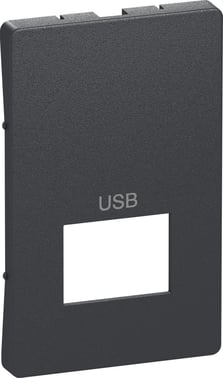 LK FUGA cover for USB-outlet passivt, 1½ modul, dark grey 538D8452