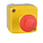Trykknapboks gul med rødt paddetryk 1NO+2NC XALK178G miniature