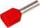Pre-insulated end TWIN-terminal A1-10ET2, 2x1mm² L10, Red 7287-009800 miniature