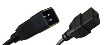 EU jumper cable with C20 og C19 connector, black, 1,0mtr 1213130