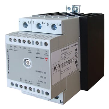 3-Polet analog-styret Solid-state relæ Udg 3x600v/3x30AAC Ext fors: 24VAC/DC Reg: 0-20/4-20/12-20mA RGC3P60I30C1DM