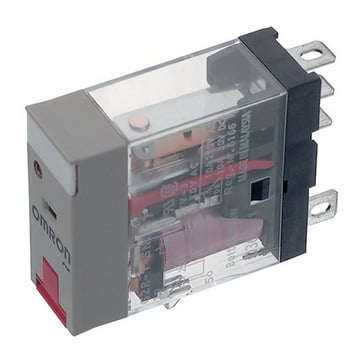Relæ, plug-in, 5-pin, SPDT, 10A, mech & LED-indikatorer, låsbar testknap, label facilitet G2R-1-SNIAC12(S) 171108
