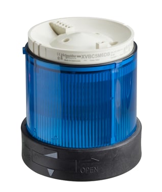 Harmony XVB Ø70 mm lystårn, lysmodul med fast LED lys og 120VAC i blå farve XVBC2G6