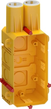 LK FUGA New box for in-moulding in concrete 2 module 49 mm deep  with accessories  air-tight incl. Screw-tower yellow BULK version 100 pce with out Lid 504D602020