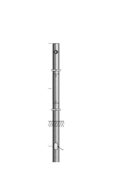 Cylindrisk mast 7,0 m for nedgraving for sidemontage 257.083