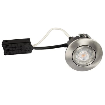 Luna Quick install 230V Dimmable Flicker free GU10 5W 4000K 410lm IP44 Brushed Alu Round 10032