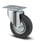 Tente Drejeligt hjul, stålfælg, sort massiv gummi, trådfang, 100 mm, 70 kg, rulleleje, med plade Byggehøjde: 128 mm. Driftstemperatur:  -20°/+60° 00001361 miniature