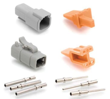 Kit, plug/receptacle / socket/Pin, 4 contacts, Amphenol Industrial 302-20-564