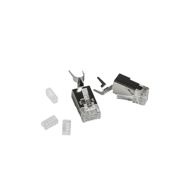 Modular Plug Kat. 6A STP Pass-Through, Rundt kabel, Min/Max- leder isolation dia. Ø1,35/1,45 mm 106086