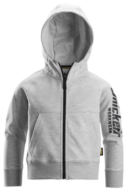 Snickers jr. logo full-zip hoodie 7512 grey size 98/104 75122800104