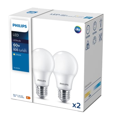Philips LED Standard 13W (100W) A67 E27 827 Mat 2-pak 929002306862