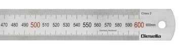 Steel ruler 600x30x1,2 mm Mattin Finish Left to right graduation 10310175