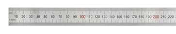 Steel ruler 300x25x1,0 mm Chrome plated 10310145