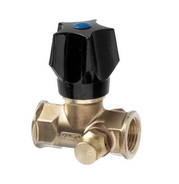 Frese stop valve DN20 f/f raw brass with handle and drain 25-1145