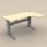 Electric adjustable desk in silver and tabletop 180 cm L-schape to the rigtht in beech veneer 501-11 1S156 180R2 M miniature