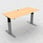 Electric adjustable desk in silver and tabletop 120x80 cm in beech melamine 501-23 7S200 180-80S3 BM miniature