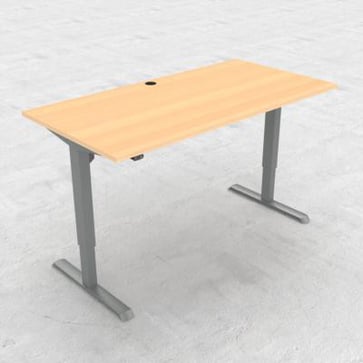 Electric adjustable desk 160x80 cm Beech with silver frame 501-33 7S152 160-80S3 BM