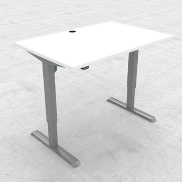 Electric adjustable desk 120x80 cm White with silver frame 501-33 7S112 120-80S3 WM