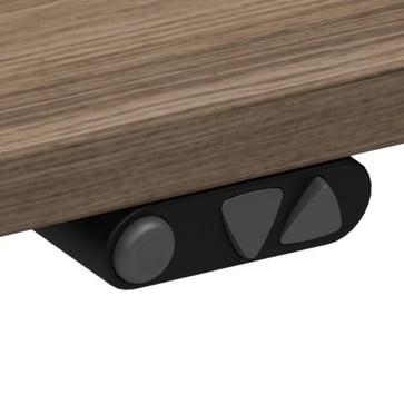 Electric adjustable desk in black and tabletop 120x80 cm in walnut melamine 501-11 1B116 120-80S3 VM