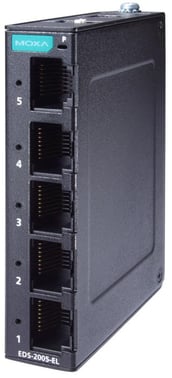 Moxa Kompakt 5-port Ethernet switch 10/100M, QoS og BSP, EDS-2005-EL-T 51450
