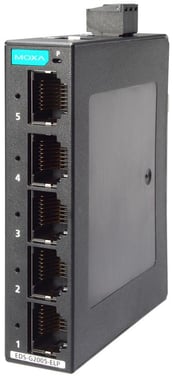 Moxa Kompakt 5-port Ethernet switch 10/100/1000M, QoS og BSP, EDS-G2005-ELP 53410