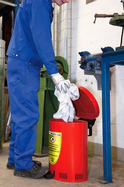 Safe disposal bin 35 litres, steel, red 256102