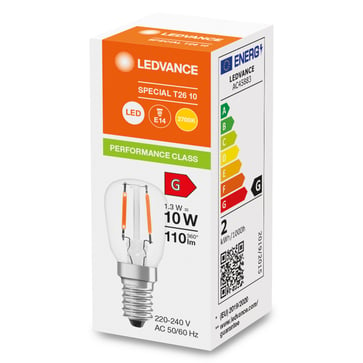 LEDVANCE LED T26 refrigerator lamp filament 110lm 1,3W/827 (10W) E14 4099854066108