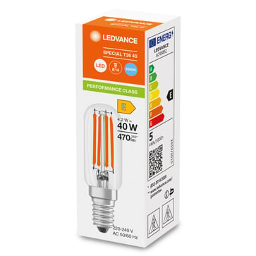 LEDVANCE LED T26 refrigerator lamp filament 470lm 4W/827 (40W) E14 4099854066665